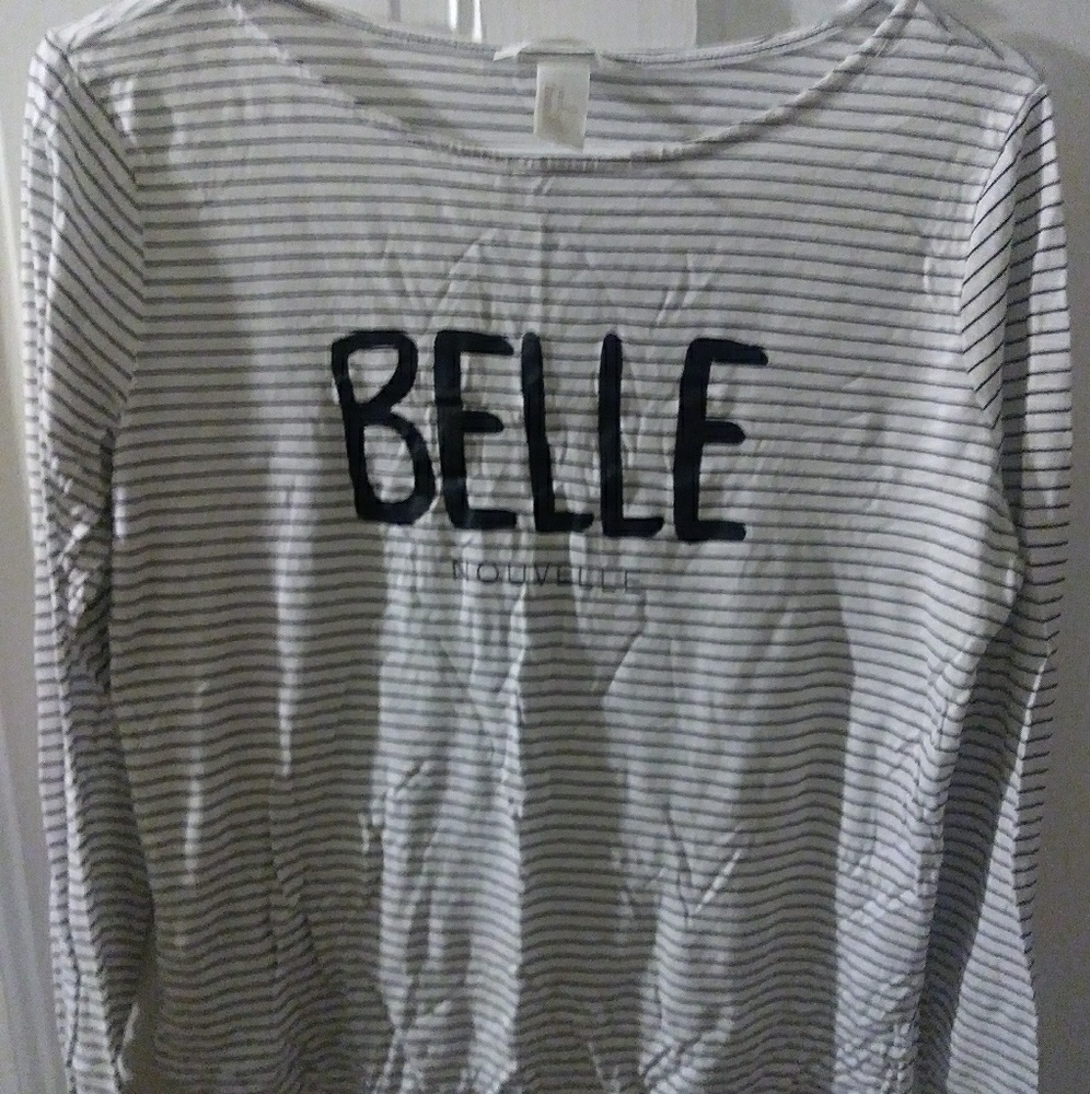 Long sleeve graphic stripe tee